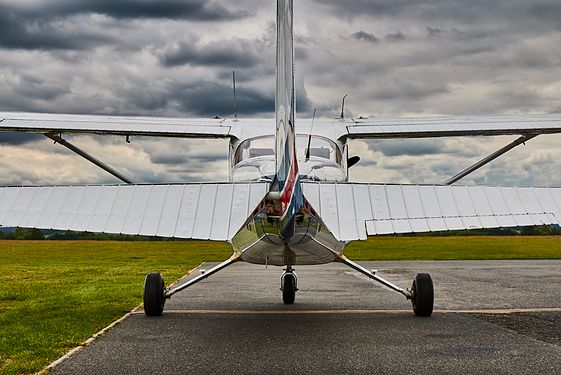Small airplane on runway